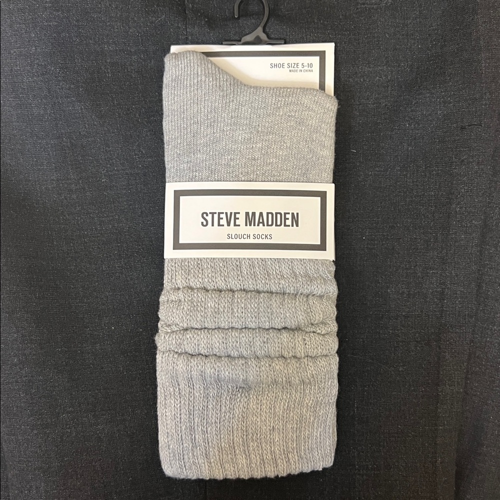 Steve Madden Light Gray Slouch Socks, New condition
